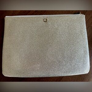 Kate Spade Elegant Silver Glitter Clutch